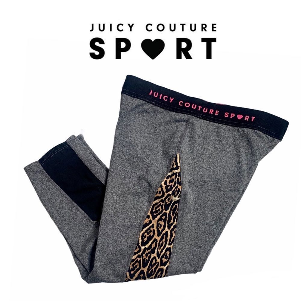 Juicy Couture Leopard Print Cropped Leggings Size Small Athletic Workout